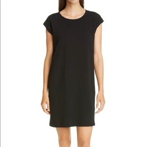 Eileen Fisher Cotton Shift Dress Black XS